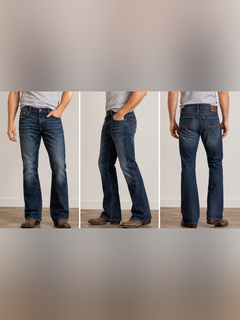 454 BKE Jake Bootleg Jeans Men’s 32R Dark Wash Relaxed Fit Denim Pants